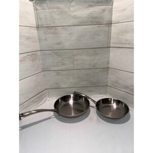 Belgique Stainless Steel Frying Pan Set 8 Inch and 10 Inch Skillets Silver